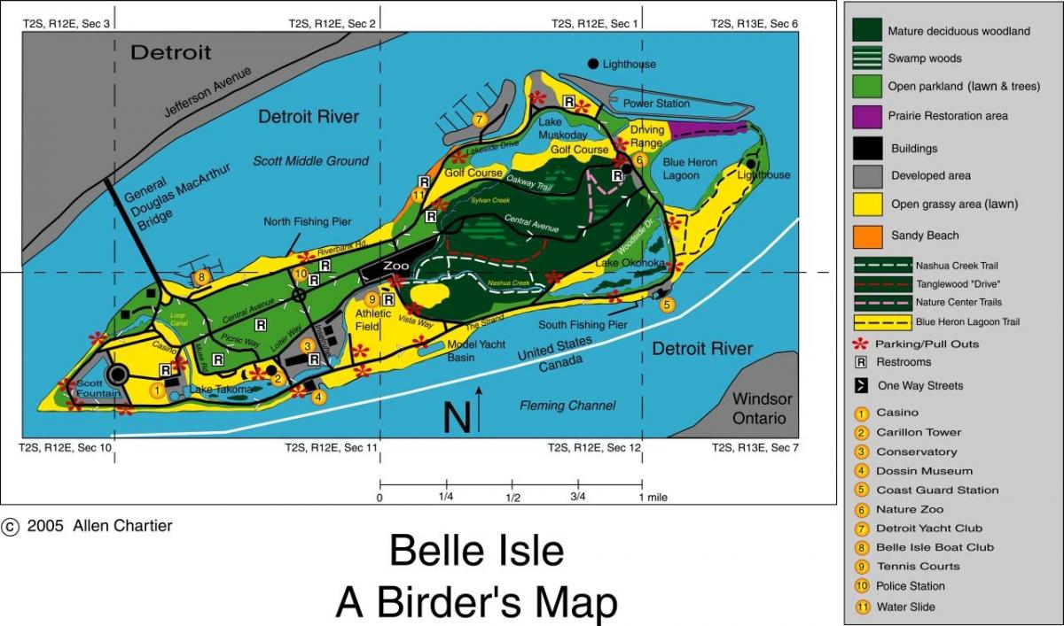 карту Бель-Айл в Детройте