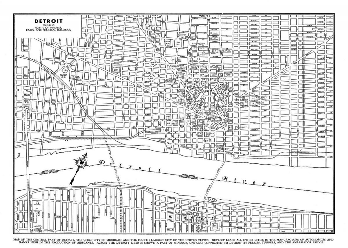 Детройт Город карта улиц