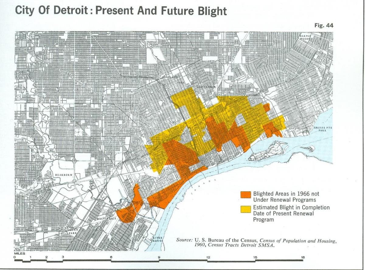 карта Детройта фитофторозом