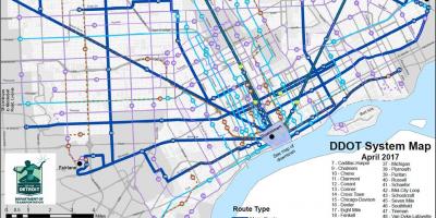 Карта Детройт автобусов