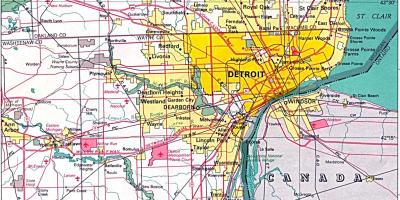 Пригороде Детройта карте