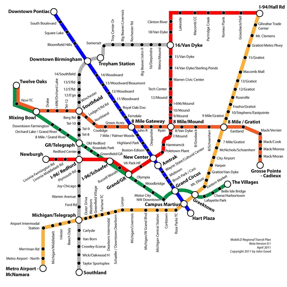 Транзит Детройт карте