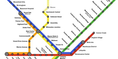 Детройт поезде на карте